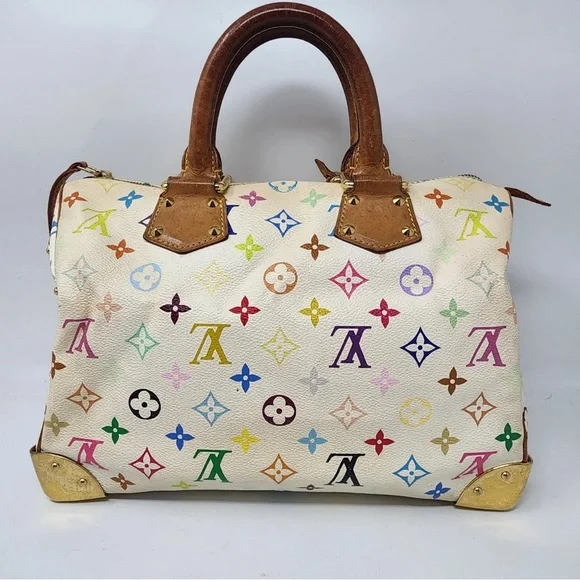 SOLD. Louis Vuitton White Murakami Speedy 30 - Picture 2 of 14